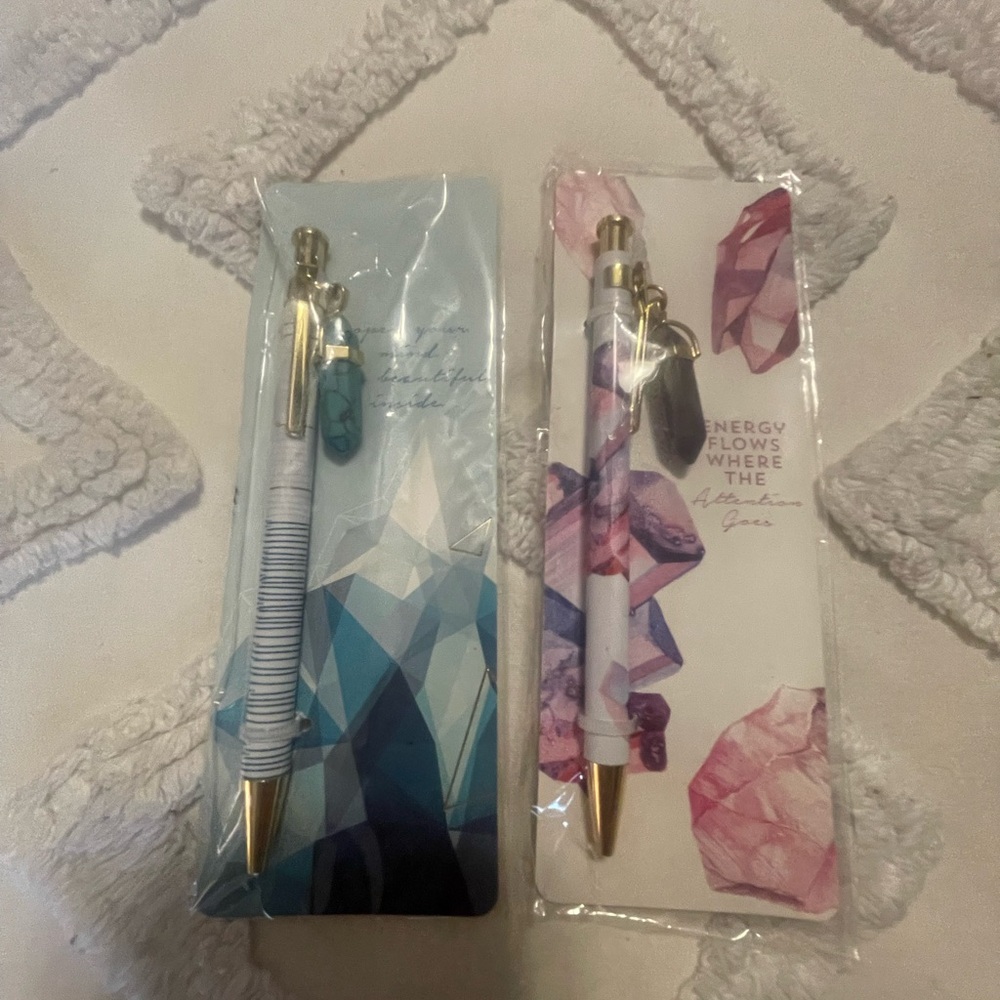 Set of 2 BNIP Gemstone pens by Indigo